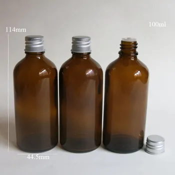 100 kozarcev/100 ml Veliko Amber Steklenici S Kislino & Alkalno navoj, 100 ml steklene aromaterapija steklenico Za Svetlobo Občutljivih