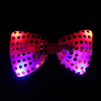 100 kozarcev Ženski Moški Sequins LED Vratu kravato Light Up Lok Kravato Utripa Vezi Rojstni dan Dobave Poroko Božič