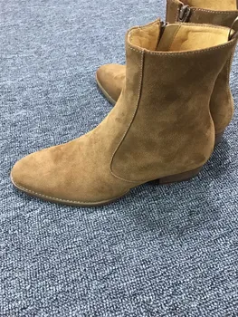 2018 Jeseni Ročno Letnik Nobel Luksuzni Pravega Usnja Antilop Škornji Wyatt Klasičen Pas Gleženj zadrgo Chelsea Moški Škornji