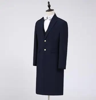 2020 nove oblikovalec mens jarek coats človek dolg plašč moški single-zapenjanje oblačila slim fit suknji dolg rokav fazi mornarice pevka