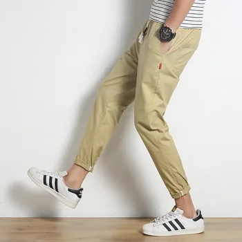 2021 pomlad in poletje priložnostne hlače moška moda blagovne znamke slim hlače hlače trend moške devet točke hlače ulične moški