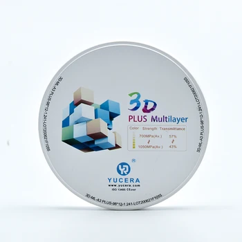 3D Večplastne Cirkonij Blok z Preshaded Tehnologije za Zobozdravstveno Comsumable Material in Estetiko Zob in Obnove
