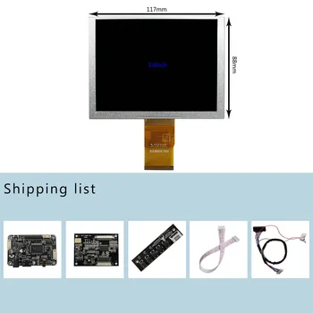 5.0 palčni ZJ050NA-08C 640×480 LCD Zaslon s HD-MI Krmilnik Prehrana, ki je Primerna za Video Telefon Video Zvonec / Digitalni foto okvir