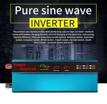 6000W Vrha Pure Sine Wave Inverter DC 12V/24V, Da AC 110V/220V Napetost Transformatorja Moči Pretvornik Sončne Inverter & LCD-Zaslon