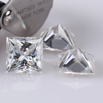 8*8 mm kvadratni princesa cut EF odlične kakovosti nakit nastavitev sintetičnih moissanites kamna