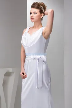 Brezplačna dostava nov design obleke neveste devica obleko vroče prodajalec proti-vrat vlakec formale bela velikosti po Meri/color večerno obleko