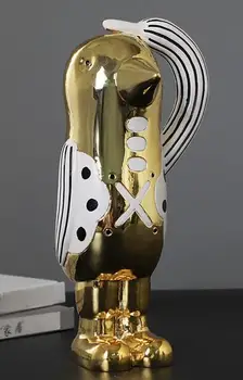 Dili Li dekoracijo ustvarjalne zlata ptica Pingvin lep pozdrav, obrt simulacije Povzetek živali domov namizje ustvarjalne