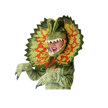 Dinozavri Dilophosaurus Kostumi za Otroke Halloween Cosplay Kostum Fantje Odraslih Moških Stranka Vlogo Igrajo Obleko, Make Up Obleko Jumpsuit