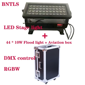 DMX Krmiljenje LED Fazi light spot luči 44*10W eno plast Poplav luči, RGBW 4 v 1，2 na kos In Polet primeru
