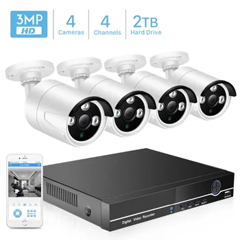 HD 4CH 3MP POE varnostne kamere Sistem Kit H. 265 2MP 1080P POE IP Kamera Zunanja Nepremočljiva doma cctv Video Nadzor NVR set
