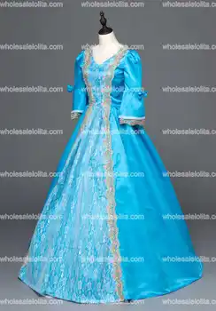 KEMAO Oranžna Vrh Prodajo Viktorijanski Državljanske Vojne Gotske dobe Viktorijanski Edwardian Westworld Princesa Rokoko Cosplay Čipke-Up Kostumi