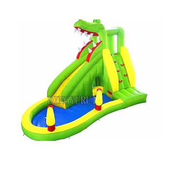 Krokodil napihljivi izbacivač l napihljiv tobogan,napihljivi bazen za otroke
