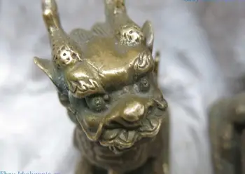 Lep medenina kiparstvo Kitajska vklesan baker Feng Shui, Bla Psi Lev par Kip