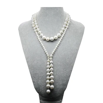 Luksuzni nakit, pribor Belo barvo lupine biser dolgo tassel pulover pozimi ogrlice