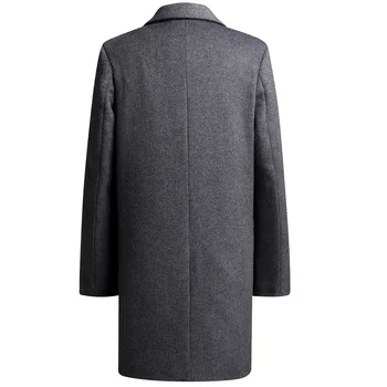 Nov Prihod moška Zimska Jakna 2021 Moške Tweed Plašč Mid-LengthThick Zadrgo Jarek Plašč Svoboden Suknjič Poln Rokavi po Meri