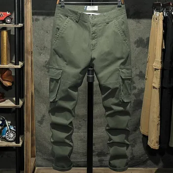 Nove Moške Cargo Hlače Mens Priložnostne Multi Žepi Hlače Moški Outwear Ravne dolge hlače, Dolge Hlače