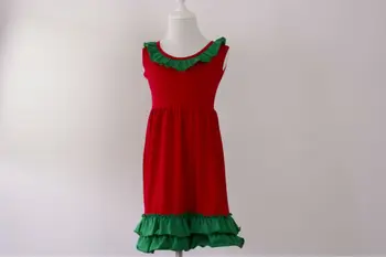Novo leto, dekleta, otroci, Rdeče in Zelene bombaž princesa baby frock modelov najstnik oblačila rojstni Ruffle božič obleko maxi