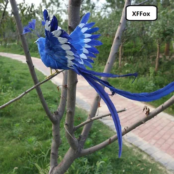 Novo resničnem življenju Phoenix model pene&feather simulacije temno modra ptica lutka darilo o 40x30cm xf0873