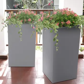 Okrasni lonci, galvanizirane kovine planter 30x30x70cm sodobnih za uporabo v zaprtih prostorih in na prostem-obrat pot okrasni Vrt