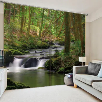 Po meri 3d zavese Luksuzni Blackout 3D Oknu, Zavese Za dnevno Sobo narave pokrajino zavese 2 Plošči 3D Tiskanja Zavese