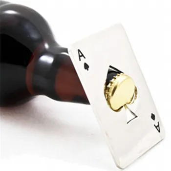 Poker Kartico Obliko Steklenice Odpirač 2016 Novo Nerjavečega Jekla Bar Pivo za odpiranje Orodja Kreditna Kartica Velikost 8.5*5.5*0.19 cm 200pcs/veliko
