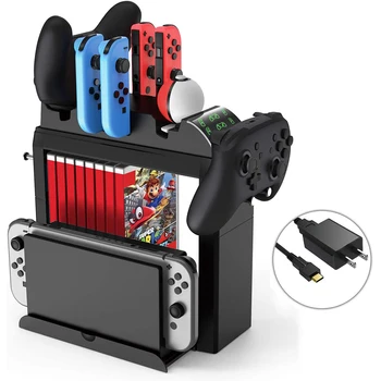 Polnjenje Dock za Nintendo stikalo Pro Krmilnik/Veselje-Con Multi funkcionalne Shranjevanje Postaje Stand Komplet za NS Stikalo Konzole