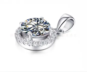 Posebna Ponudba 2Ct Diamantno Ogrlico, Obesek za Njo 925 Sterling Srebrna Ogrlica z Brezplačno Verige Obletnico Poroke Nakit
