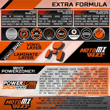 PowerZone po Meri Ekipa, Grafike, Ozadja, Decals 3M Nalepke Komplet Za KTM SX SXF MX EXC XCW Enduro 125cc za 500cc 2007-2011 019