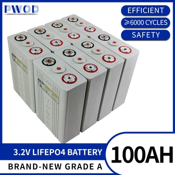 PWOD 8Pcs 3.2 v 100ah Lifepo4 baterija Litij-železo fosfat celic, baterij CALB RAZRED A 12V200AH 24V100AH za sončne RV celice pack