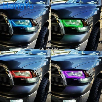 RGB Angel Eyes DRL LED Halo Obroč SMD Multi-Barvni Komplet Za Dodge Ram 1500 Sport Quad Tovornjaki Smerniki 2009-2016 Pribor Iskanje