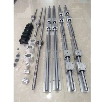RU Dostavo 6 set SBR16 - 300/700/1100 mm Linearni Guide Rail + SFU1605 - 350/750/1150mm ballscrew komplet + BK12/BF12 + CNC del