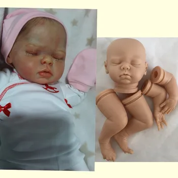 Silikonski baby doll unpainted lutka deli hot-prodaja zaprtimi očmi lutka kompleti DK-81 mehko vinil prerojeni rojen DIY pripomočki na debelo