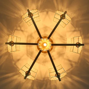 Sodobna Kristalni Lestenec E27 LED uporabo za spalnice, dnevna soba villa železa umetnosti Lučka telo kristalno steklo Lampshade AC85-265V