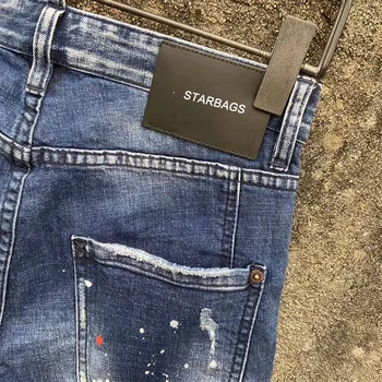 Star dsq italijanski design hlače jeans lahka pranje obliž barve spot hip hop slim fit elastična poslovnih hlače prvotni enotni visoko