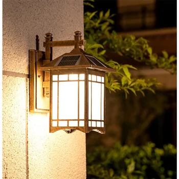 SVETLA Sončna Zunanja Stenska Svetilka Klasične Luči Oddaljen Nadzor LED Sconces Nepremočljiva za Dom