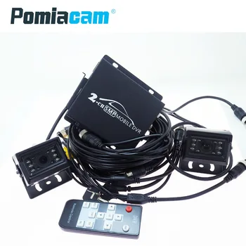 T780 2-KANALNI video snemalnik z 2PCS 1080P AHD kamere , Video Nadzor Sistema Avto Mobilne DVR Kompleti mini vozila DVR