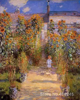 Umetnost Darilo Monets Vrt na Vetheuil Claude Monet Slikarstvo na Platno Visoko kakovostnih Ročno poslikane