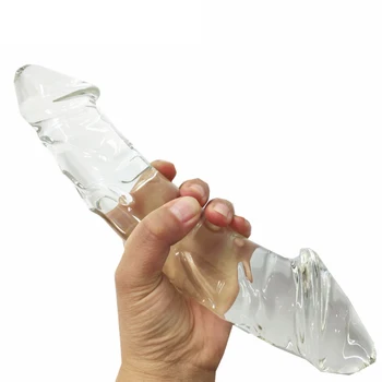 Velika Dvojna Steklena Vibrator Crystal Analni Dolgo Dildos Butt Plug Ponaredek Penis Kurac G-spot Ženska Masturbacija Sex Igrače za Ženske, Moške