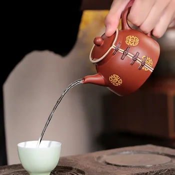 Vijolična gline čajnik debelo prilagajanje Yuzhong pesek čajnik ročno izdelana pristne surovine, rude rdeči pesek čajnik tovarne