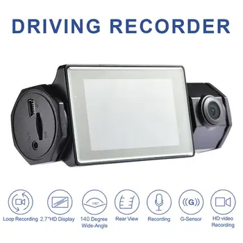 Vožnja avtomobila Diktafon 1080P Kamera nadzorna plošča Z 2,7-Palčni HD Zaslon, Zanke Za Snemanje In Zaznavanje Gibanja