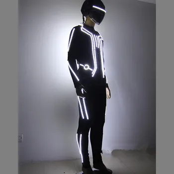 Vroče Prodaje LED Robot Kostum LED Plesna Predstava Svetleča Oblačila Oblačila Za Moške, Ženske DJ Kažejo, Lahka Oblačila