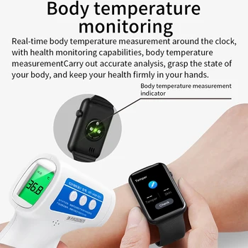 YABOLI Ženske Pametno Gledati Bluetooth Klic Srčni utrip Temperature Zaslon Bluetooth Predvajalnik Glasbe IP68 Vodotesen Šport Smartwatch