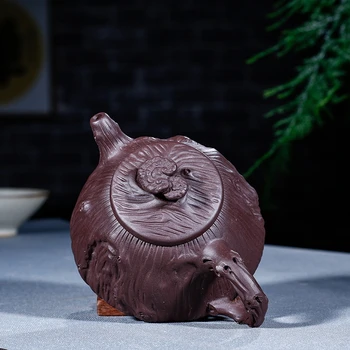 Yixing vijolično gline čajnik surove rude vijolično gline, ročno izdelan za pomlad kamen zajemalka pot Kungfu čaj nastavite čajnik 270ml