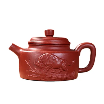 Yixing vijolično pesek čajnik okraski twist goveda obrniti nebes in zemlje Dezhong lonec surove rude ustvarjalne kiparstvo čaj, set