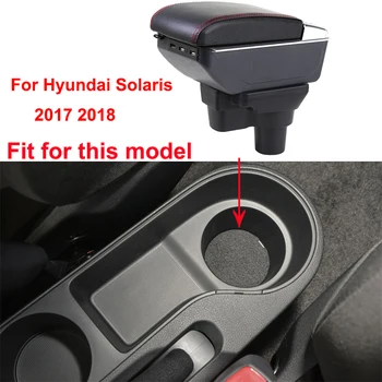 Za Hyundai Solaris 2 2017 2018 Avto Armrest Box Usb Polnjenje Povečujejo Dvojno Plast Centralno Shranjevanje Vsebine Držalo Pepelnik