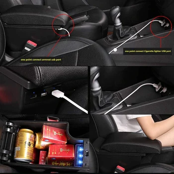 Za Nissan Juke Infiniti ESQ 2011-2019 Centralne Armrest Škatla za Shranjevanje Ograje Dvojno Plast Shranjevanje s 3 Vrati USB Črna