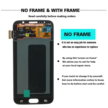 Zamenjava AMOLED Zaslon na Dotik, Računalnike brez Okvirja za Samsung Galaxy S6 G920 SM-G920F G920F G920FD