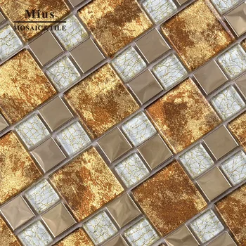 ZDA Trg Novo kuhinjo steno, zlata folija, steklo, ploščice, mozaik