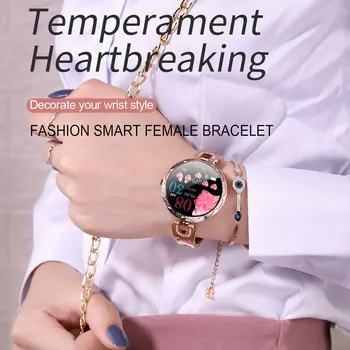 ženske pametno gledati AK15 Luksuznih modnih pametna zapestnica srčni utrip nepremočljiva fitnes tracker za Android iOS telefonov pk H8 KW10 W8