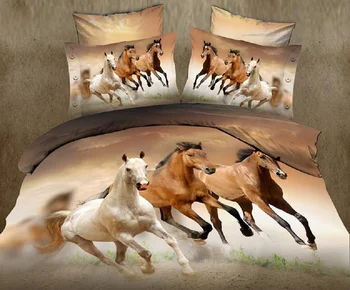 živali konj design twin kralj polno dvojno bedclothes pillowshams rjuhe kritje set posteljnine komplet